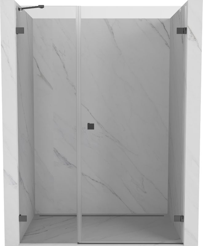 Drzwi prysznicowe uchylne Mexen Lunar-B transparent gun metal 140x200 cm 1 szt.