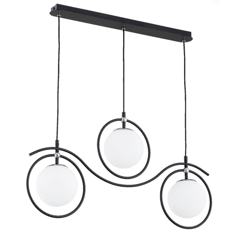 Lampa wisząca Alfa Kira 4740 czarno-biała dekoracyjna 3xE14 x 10W 1 szt.