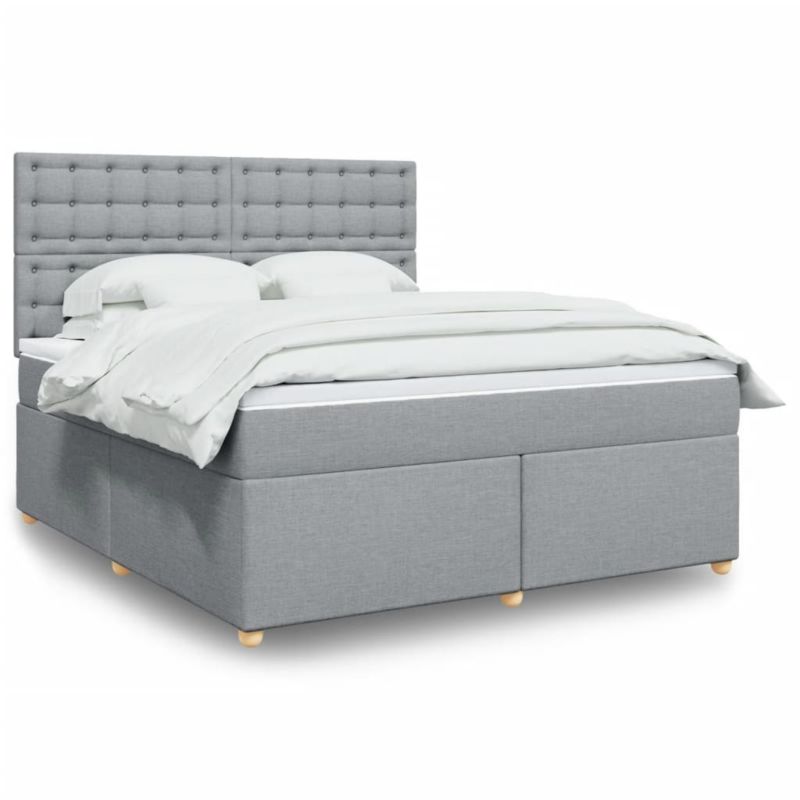 Łóżko kontynentalne WaszeMeble 180x200 cm jasnoszare WM-3291373 1 szt.