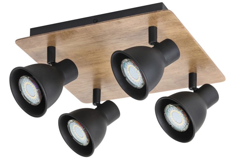 Spot sufitowy Rabalux Mac buk czarny 4 x GU10 x 35W IP20 wym: 13 x 30 x 30 cm - 1 szt.