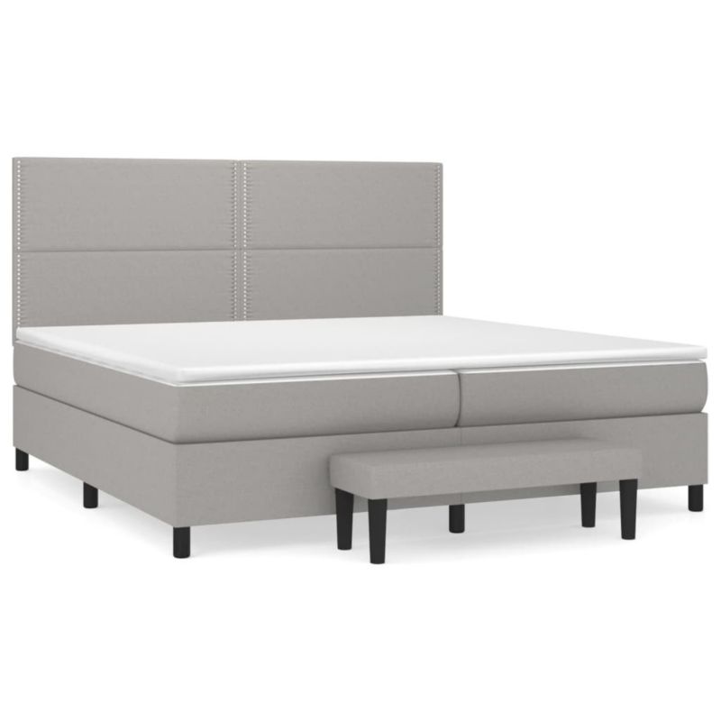 Łóżko kontynentalne WaszeMeble 200x200 cm jasnoszare WM-3136541 1 szt.