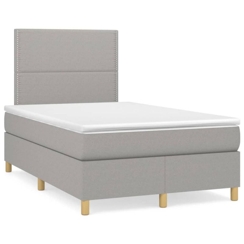 Łóżko kontynentalne WaszeMeble 120x190 cm jasnoszare WM-3269923 1 szt.