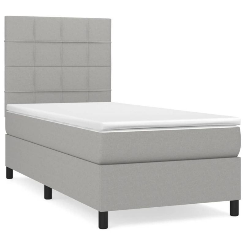 Łóżko kontynentalne WaszeMeble 100x200 cm jasnoszare WM-3141753 1 szt.