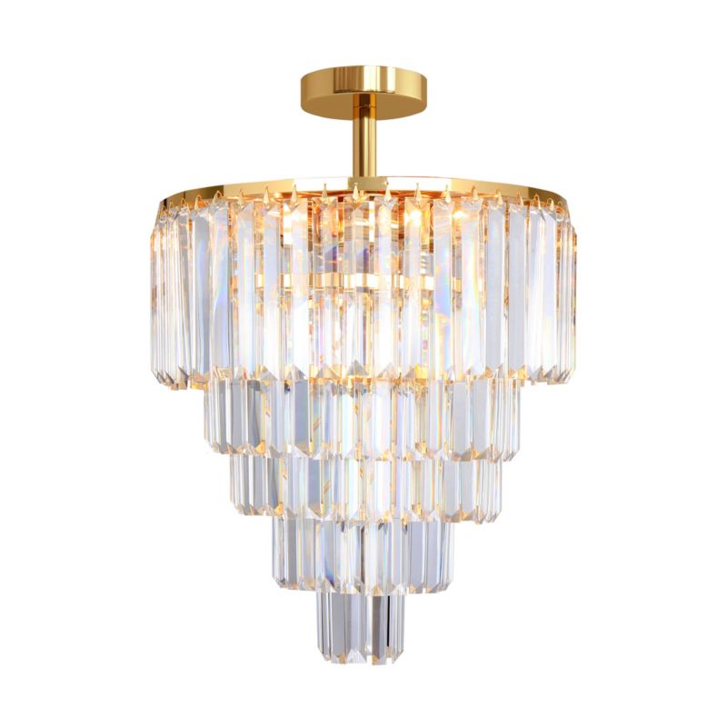 Lampa sufitowa wisząca Zuma Line Amedeo 8689 przezroczysto-złota kryształowa 10xE14 x 40W 1 szt.