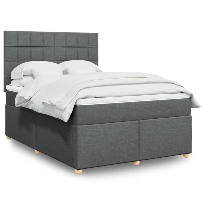 Łóżko kontynentalne WaszeMeble 140x190 cm ciemnoszara WM-3293576 1 szt.