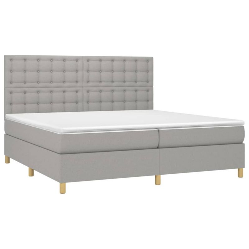 Łóżko kontynentalne WaszeMeble 200x200 cm jasnoszare WM-3135781 1 szt.