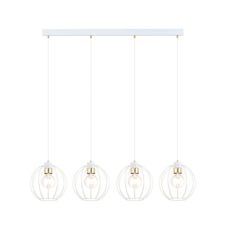 Lampa wisząca Emibig Gino biało-złota wym: 120 x 115 x 24 cm 4xE27 x 15W 1 szt.