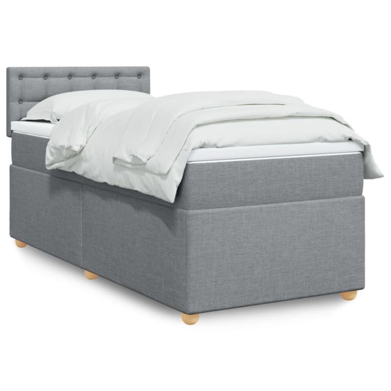 Łóżko kontynentalne WaszeMeble 80x200 cm jasnoszare WM-3286521 1 szt.