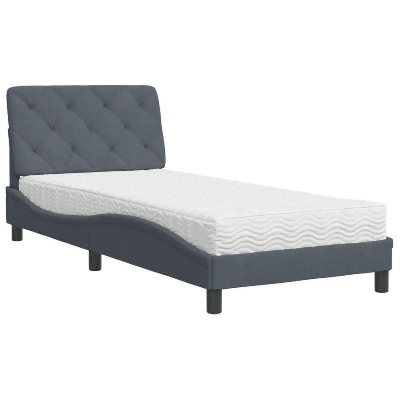 Łóżko tapicerowane WaszeMeble 90x190 cm ciemnoszare WM-3208629 1 szt.