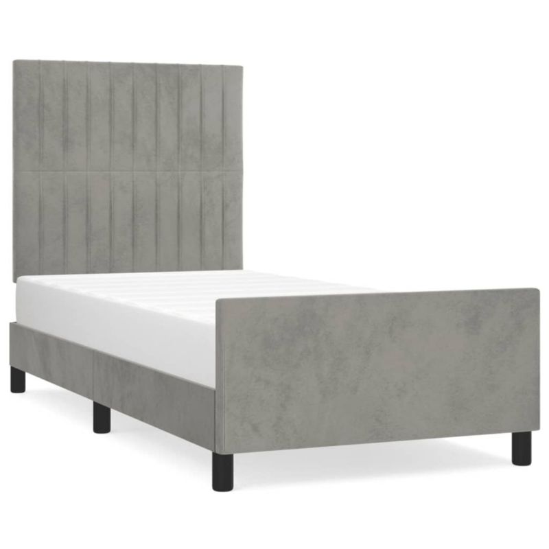 Łóżko tapicerowane WaszeMeble 90x200 cm jasnoszara WM-3125855 1 szt.