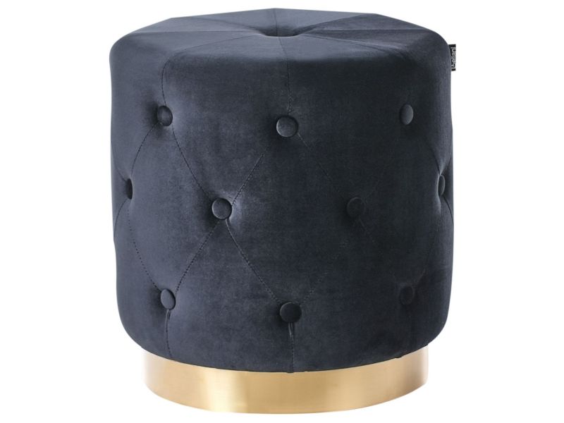 Puf Carrollton Welur Czarny 40 cm 1 szt.