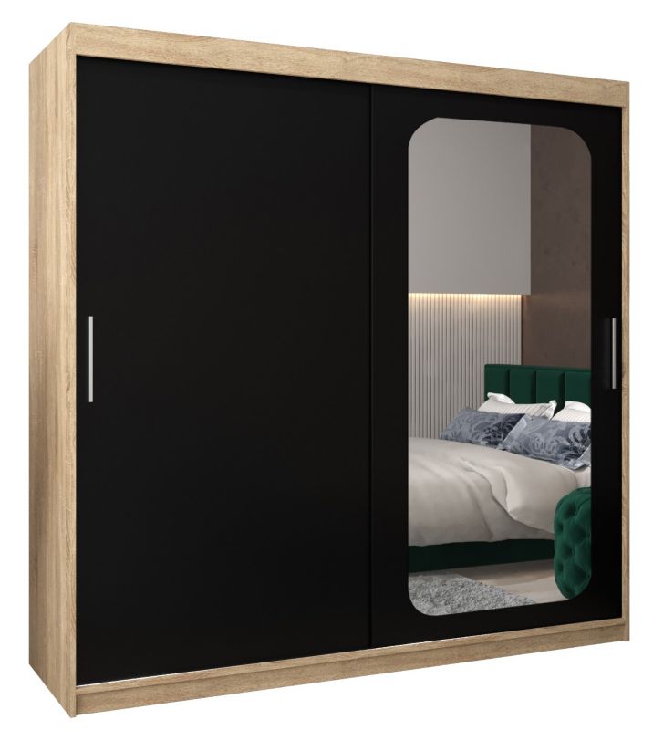 Szafa przesuwna Garderoba Abiks PROMO T2 200 sonoma/czarny 1 szt.