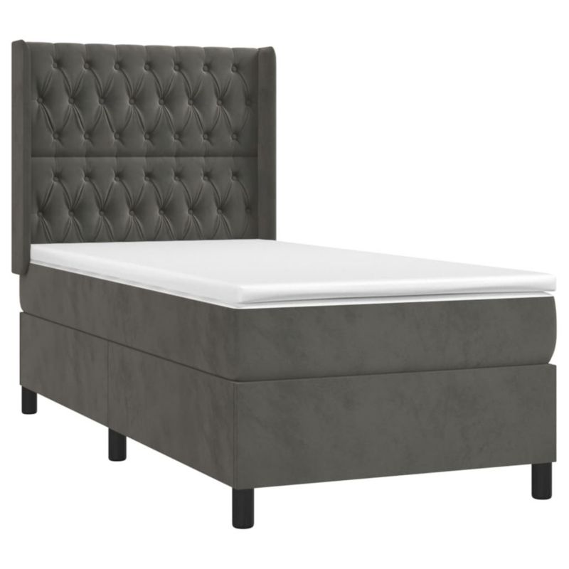 Łóżko kontynentalne WaszeMeble 100x200 cm ciemnoszary WM-3132844 1 szt.