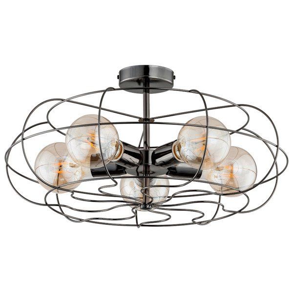 Lampa sufitowa Alfa Lotos czarny chrom wym: 26 x 52 x 52 cm 5xE27 x 15W 1 szt.