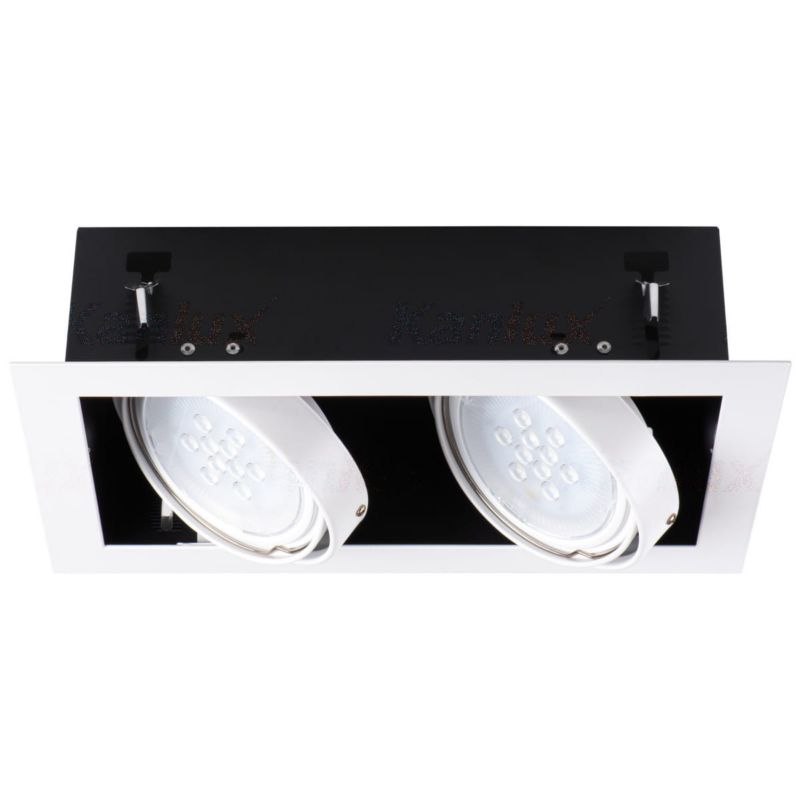 Oprawa sufitowa wpuszczana Kanlux Mateo biała ruchoma 2 x ES111 x 25W IP20 wym: 15 x 19,5 x 33,5 cm prostokątna - 1 szt.