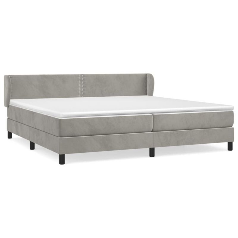 Łóżko kontynentalne WaszeMeble 200x200 cm jasnoszare WM-3127451 1 szt.