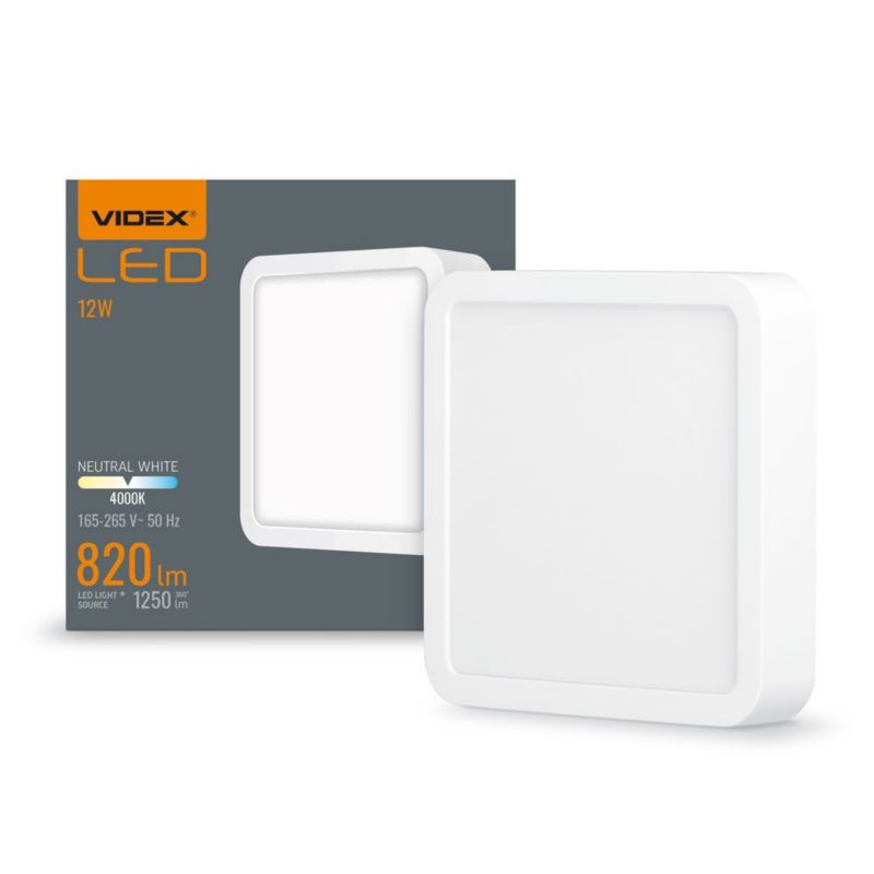 Plafon Videx biały LED 10W kwadratowy wym: 2,9 x 14,2 cm - 1 szt.