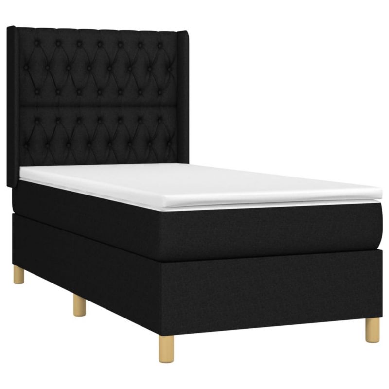 Łóżko kontynentalne WaszeMeble 90x200 cm czarne WM-3139087 1 szt.