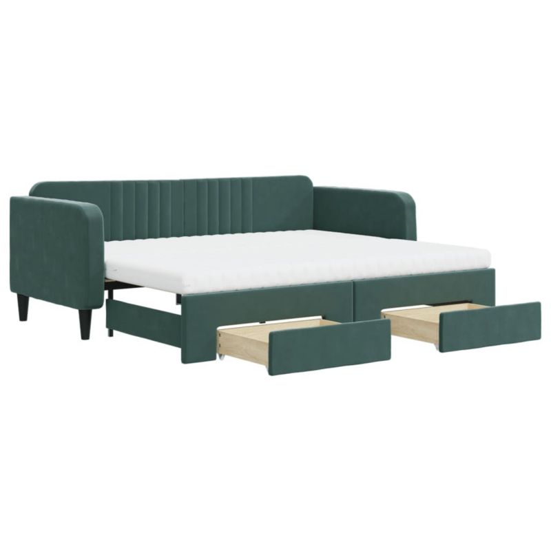 Łóżko dzienne WaszeMeble 90x200 cm rozsuwane zielone WM-3197137 1 szt.