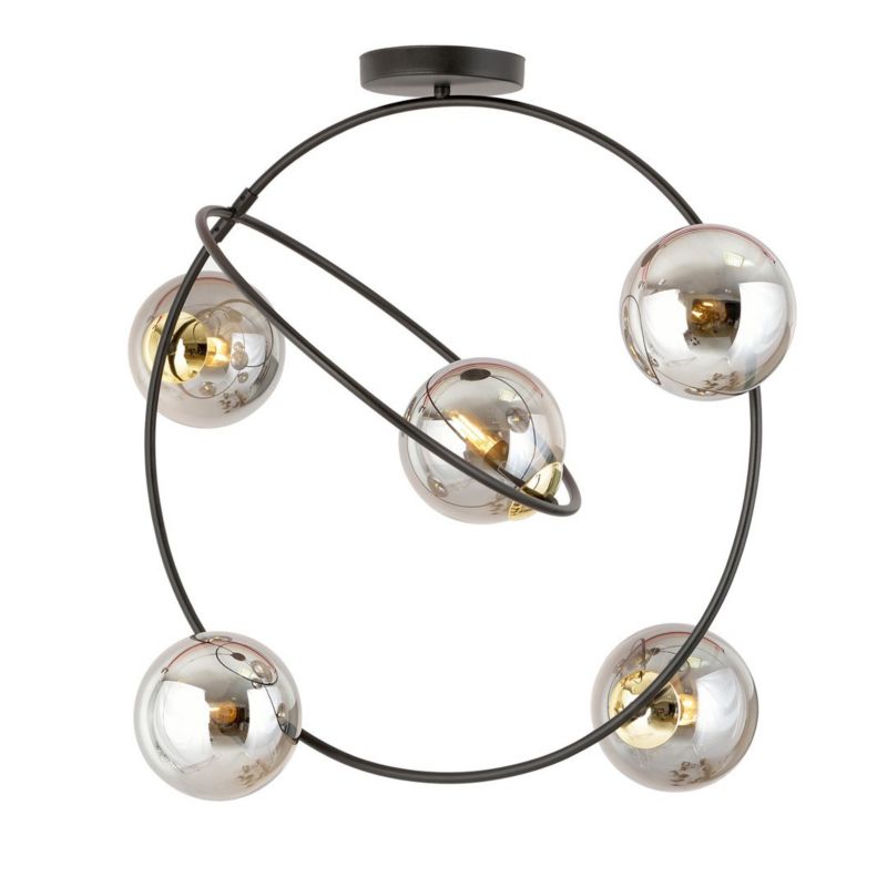 Lampa wisząca Emibig Stardom czarna-chromowana wym: 60 x 60 x 15 cm 5xE14 x 40W 1 szt.
