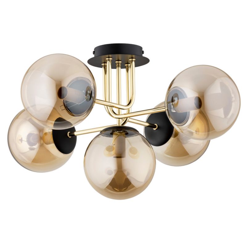 Lampa sufitowa Alfa Boss złoto-czarna wym: 33 x 65 x 65 cm 5xE14 x 10W 1 szt.