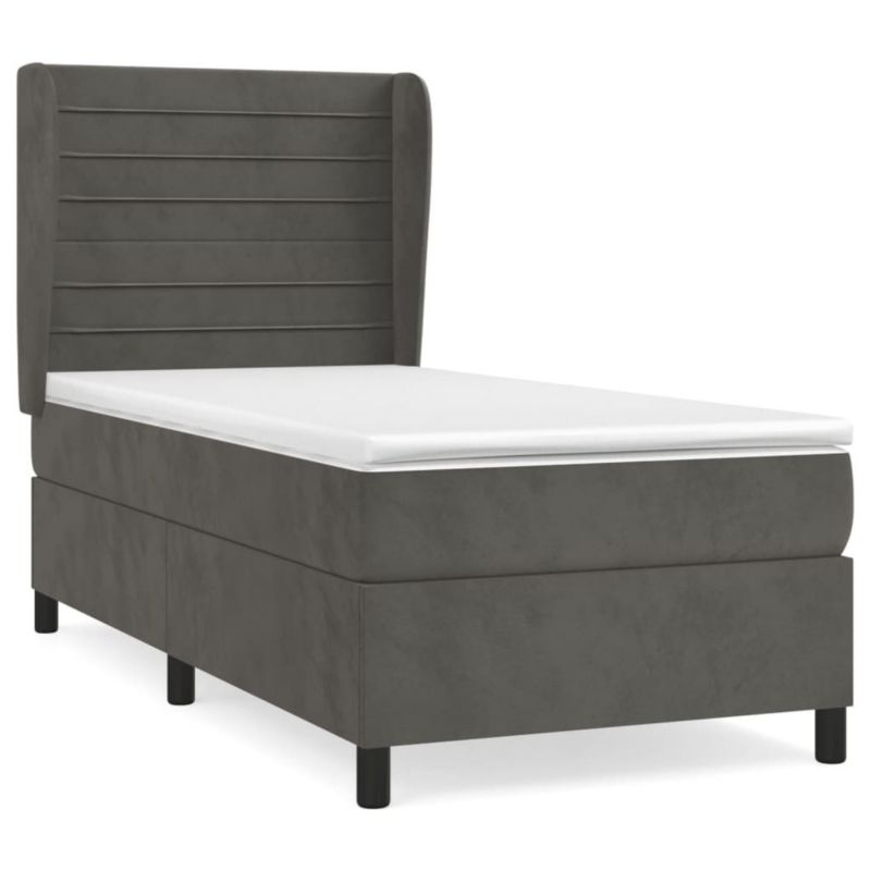 Łóżko kontynentalne WaszeMeble 100x200 cm ciemnoszary WM-3129256 1 szt.