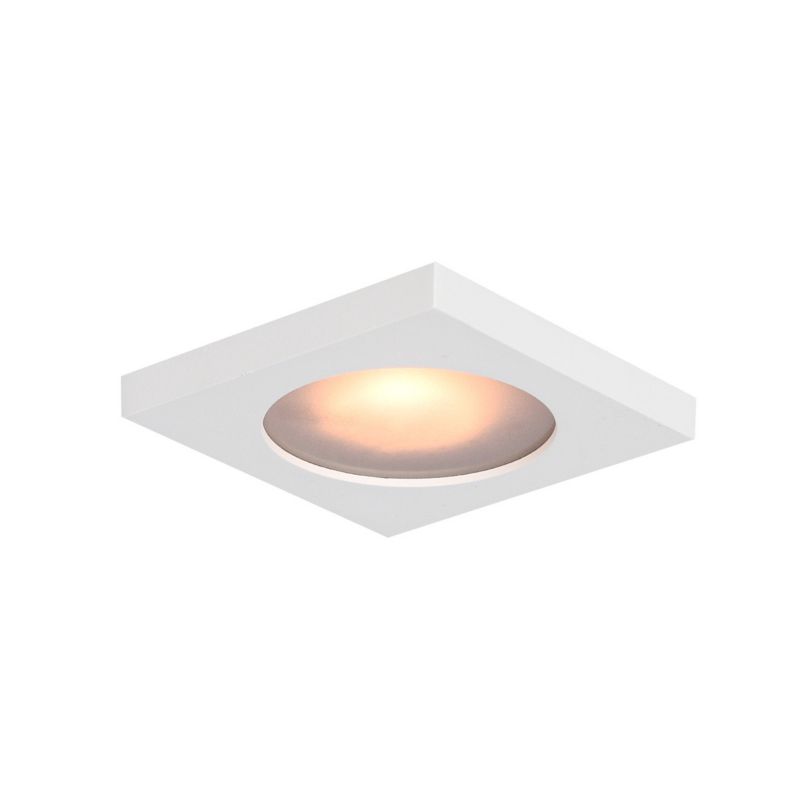 Oprawa sufitowa wpuszczana Italux Antar łazienkowa biały piaskowany 1 x GU10 x 10W IP44 wym: 7 x 8 x 8 cm kwadratowa - 1 szt.