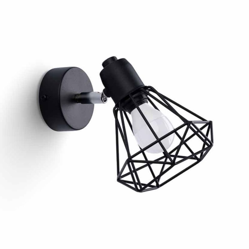 Kinkiet ścienny Sollux Lighting Artemis czarny-chromowany 1 x E14 x IP20 wym: 18 x 18 x 15 cm - 1 szt.