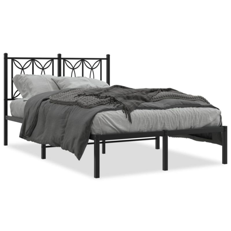 Łóżko metalowe WaszeMeble 120x190 cm czarna WM-376125 1 szt.