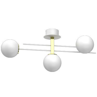 Lampa sufitowa wisząca Luminex Satelit biały mat-złoty połysk wym: 39 x 88 x 15 cm 3xE27 x 15W 1 szt.