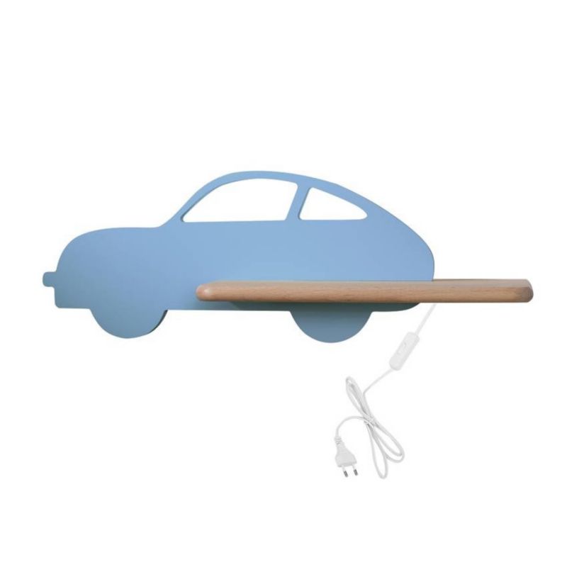 Kinkiet Candellux Car niebiesko-jasne drewno LED 4W 4000K 250lm IP20 wym: 15 x 43 x 12 cm - 1 szt.