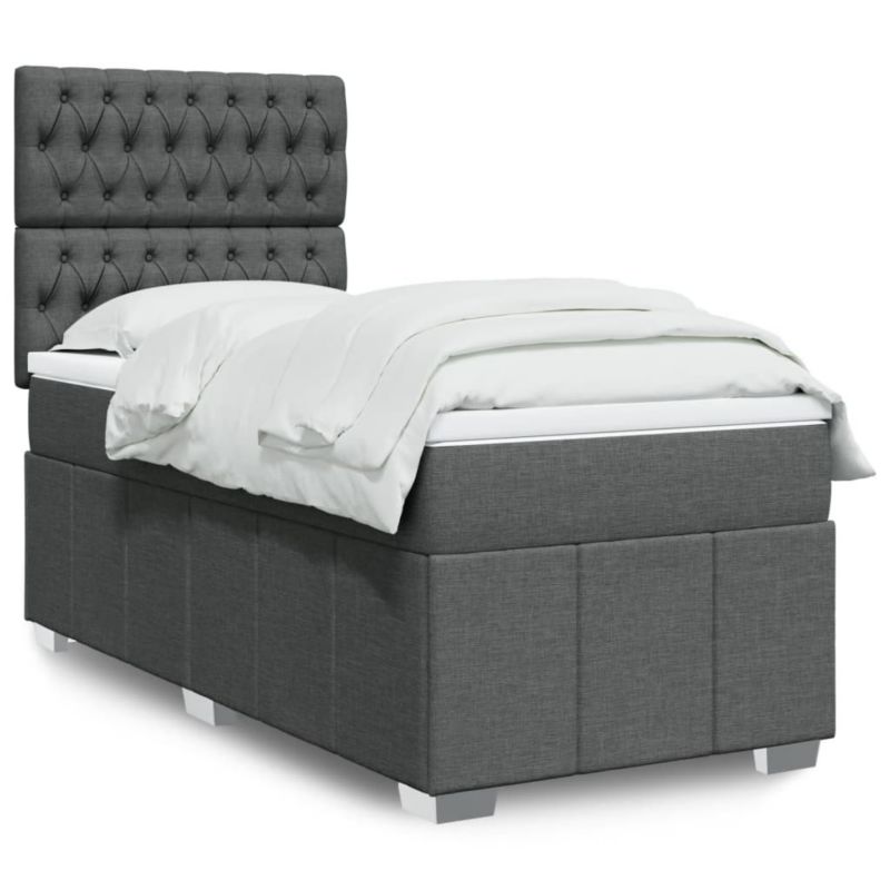 Łóżko kontynentalne WaszeMeble 100x200 cm ciemnoszara WM-3291587 1 szt.