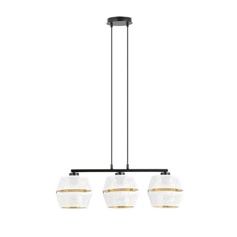Lampa sufitowa Emibig Malia czarno-złota-biała wym: 85 x 75 x 15 cm 3xE27 x 15W 1 szt.