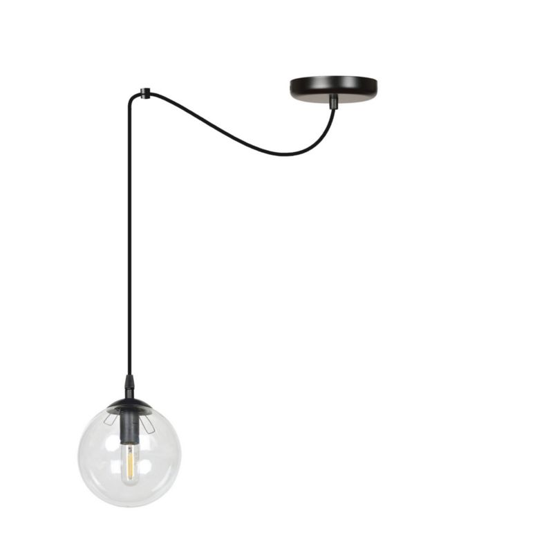 Lampa sufitowa Emibig Gigi czarno-przezroczysty wym: 200 x 200 x 14 cm 1xE14 x 10W 1 szt.