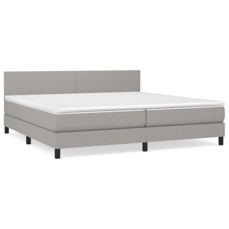 Łóżko kontynentalne WaszeMeble 200x200 cm jasnoszare WM-3139921 1 szt.