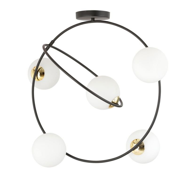 Lampa sufitowa Emibig Stardom czarno-biała wym: 65 x 65 x 15 cm 5xE14 x 10W 1 szt.