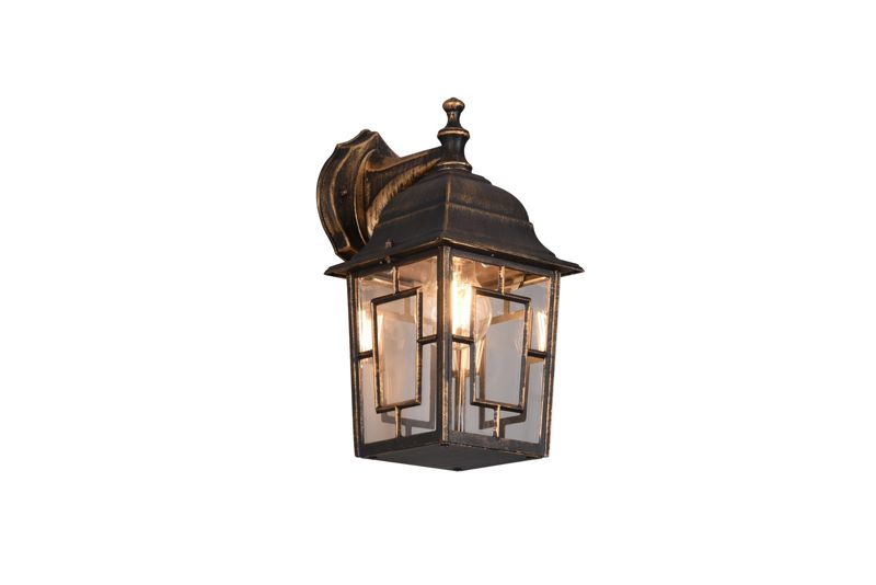 Kinkiet ścienny zewnętrzny Trio Volturno stary mosiądz 1 x E27 x 60W IP23 wym: 30 x 15 x 19,5 cm - 1 szt.