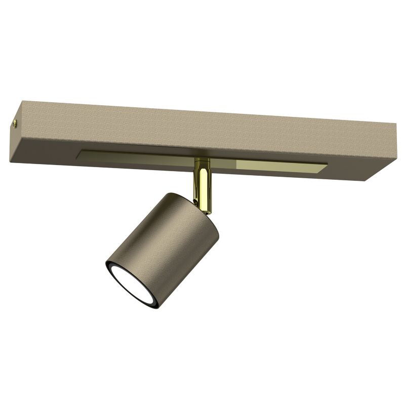 Lampa sufitowa Luminex Rodez tytanowy złoto-złoty połysk Listwa z lampami 1 x GU10 x 8W wym: 15 x 30 x 8 cm - 1 szt.