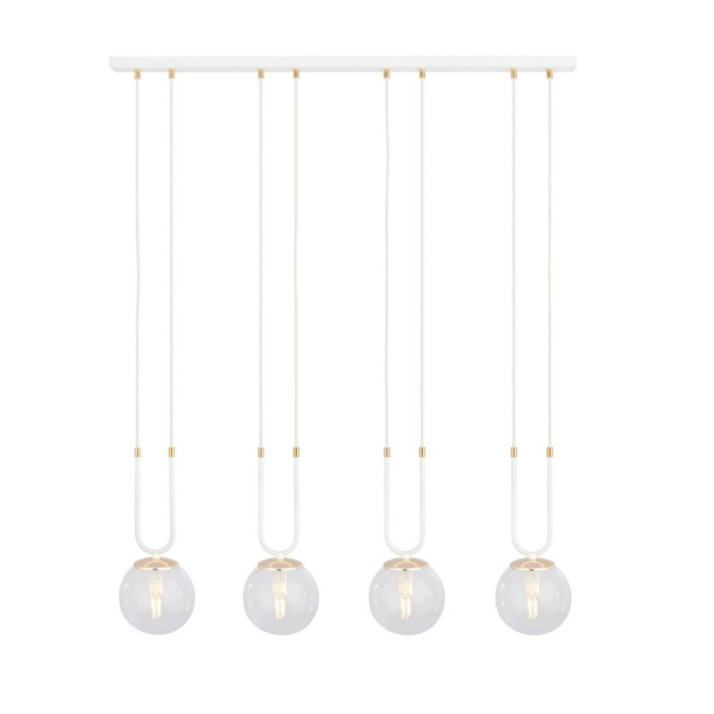Lampa sufitowa Emibig Glam biało-przezroczysty-złota wym: 115 x 92 x 15 cm 4xE14 x 10W 1 szt.
