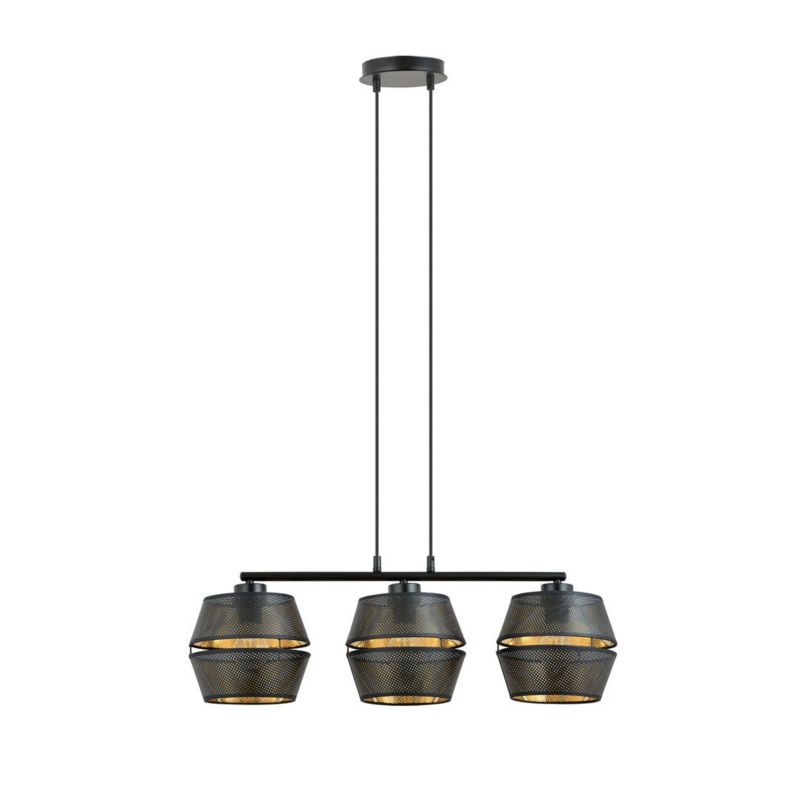 Lampa sufitowa Emibig Malia czarno-złota wym: 85 x 75 x 15 cm 3xE27 x 15W 1 szt.