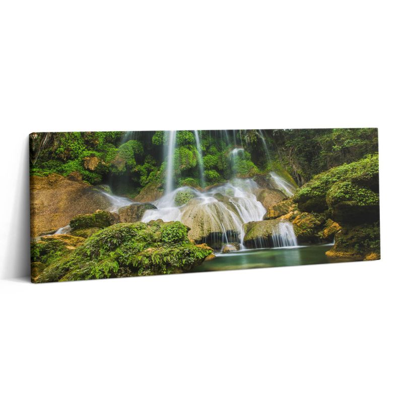 Obraz na płótnie Wallfluent 125x50 cm Naturalny dziki wodospad 1 szt.