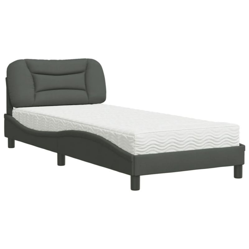 Łóżko tapicerowane WaszeMeble 90x200 cm ciemnoszare WM-3208507 1 szt.