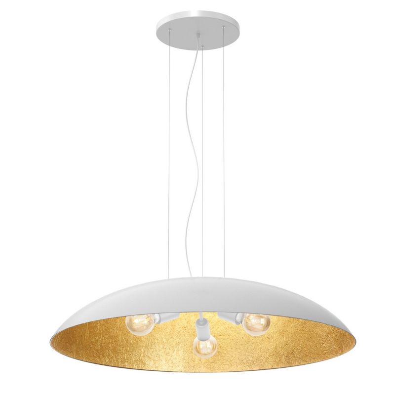 Lampa wisząca Luminex Compo biały mat-złota wym: 130 x 100 x 100 cm 3xE27 x 15W 1 szt.