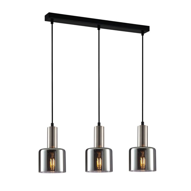 Lampa sufitowa wisząca Italux Santia 8873 srebrno-czarna nowoczesna 3xE27 x 1 szt.