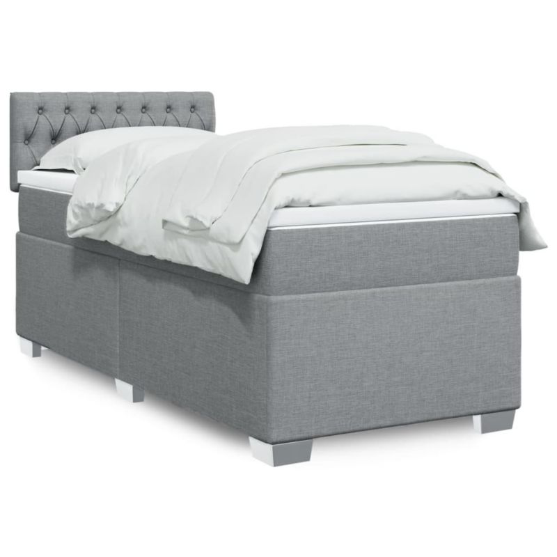 Łóżko kontynentalne WaszeMeble 80x200 cm jasnoszare WM-3285722 1 szt.