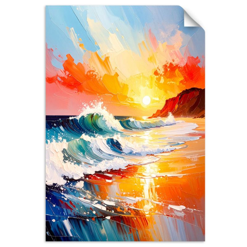 Naklejki samoprzylepne do salonu sypialni Feeby Morze Plaża Zachód słońca 90x130cm 1szt