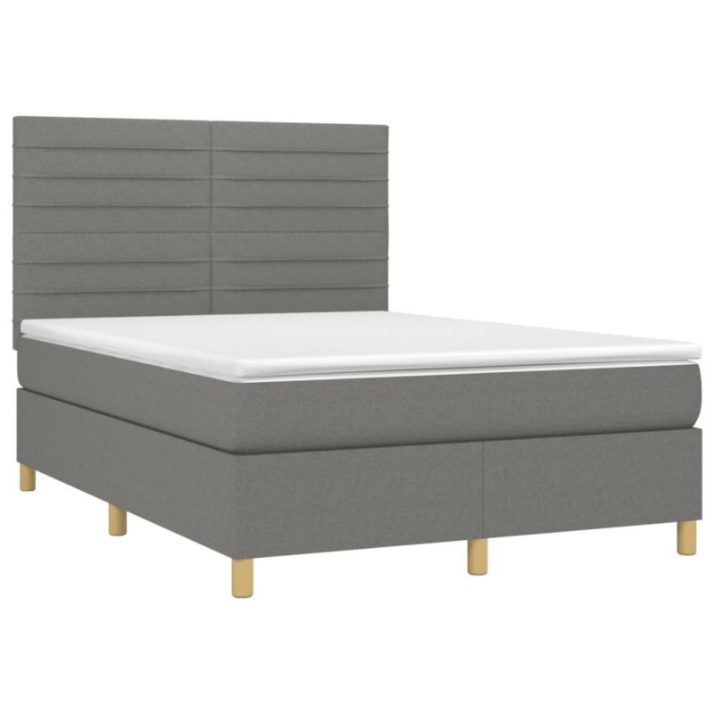 Łóżko kontynentalne WaszeMeble 140x190 cm ciemnoszara WM-3135510 1 szt.