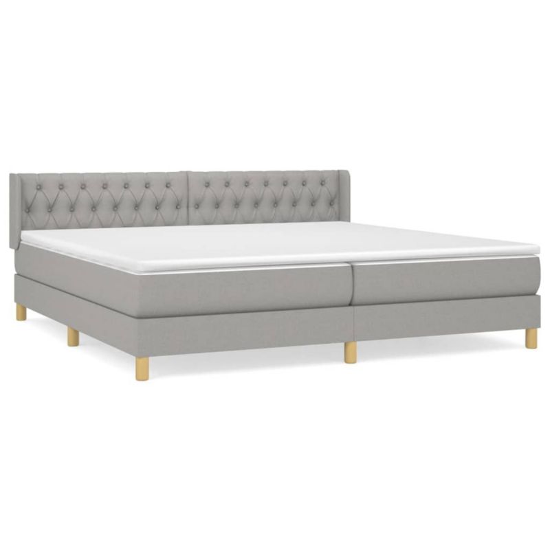 Łóżko kontynentalne WaszeMeble 200x200 cm jasnoszare WM-3130537 1 szt.