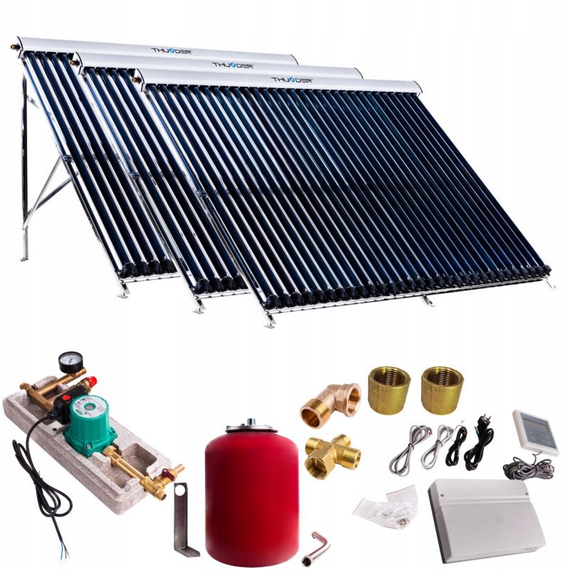 Zestaw solarny Thunder z trzema kolektorami próżniowymi 30 bez kabla solarnego i bez zbiornika 3szt.
