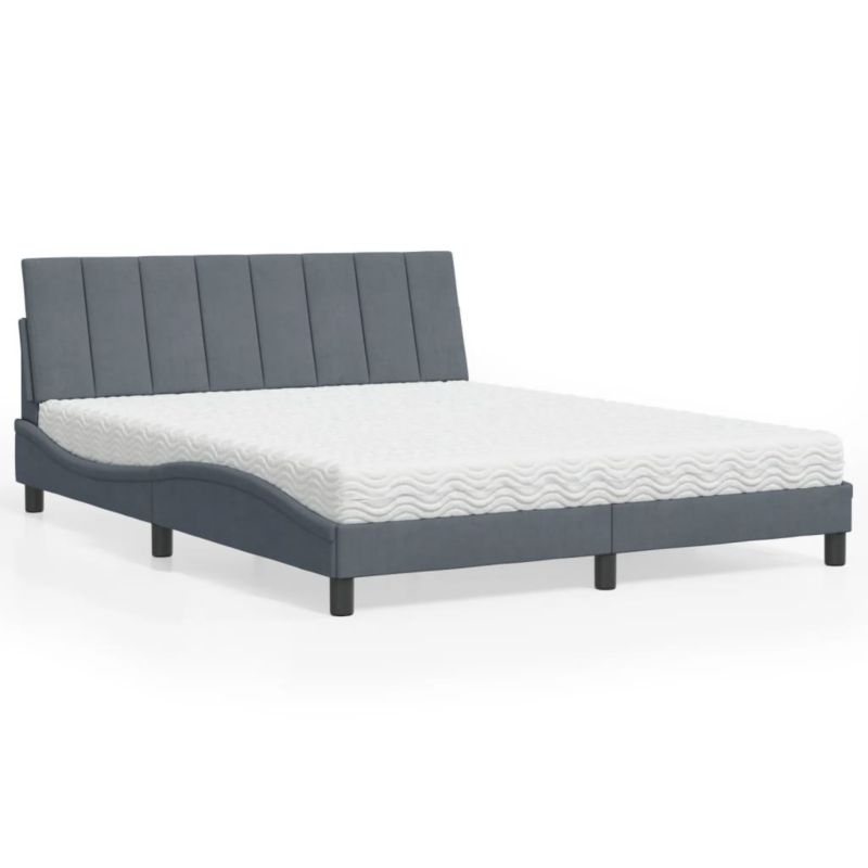 Łóżko tapicerowane WaszeMeble 160x200 cm ciemnoszare WM-3208605 1 szt.